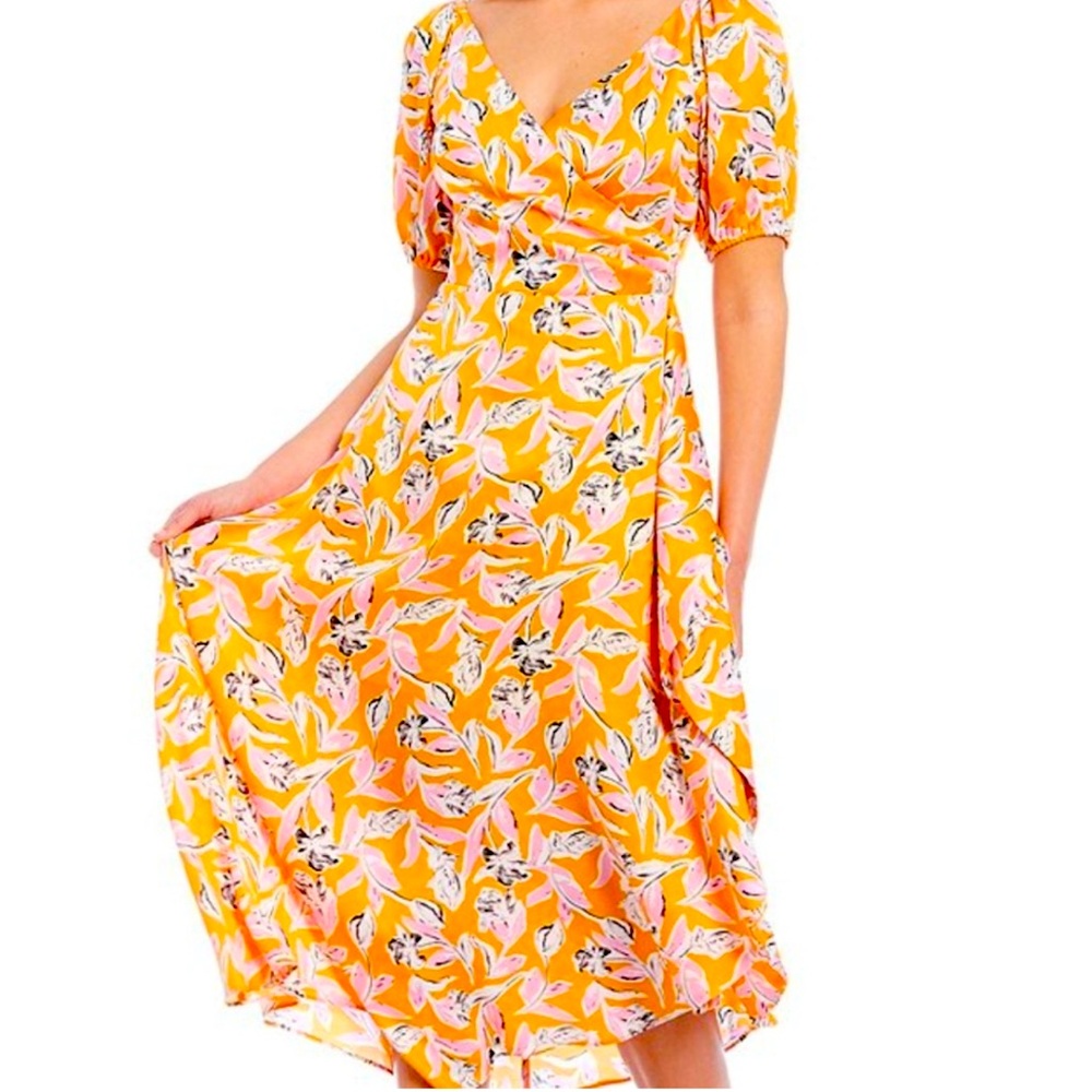 Sachin & Babi Ava Puff Sleeve Wrap Skirt Dress